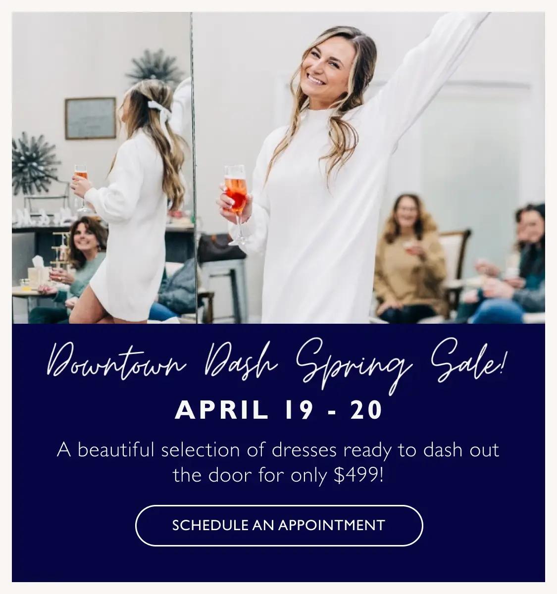 Downtown Dash Spring Sale banner mobile